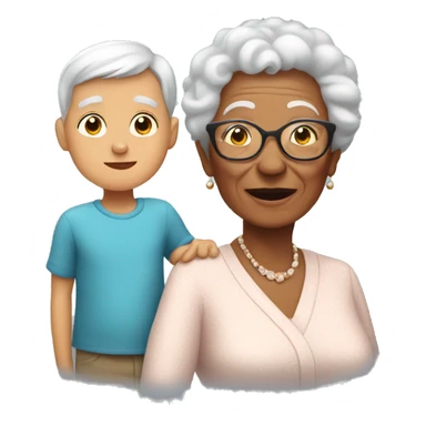 Grandma with her grandson sticker