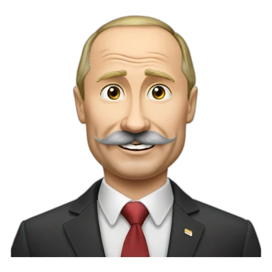 Vladimir Putin with toothbrush mustache sticker