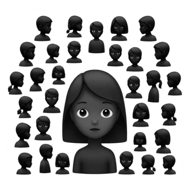 child silhouette surrounded by several larger silhouettes sticker