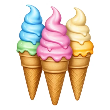 3 scoops ice cream cone sticker
