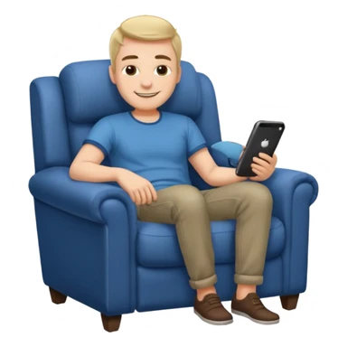 man relaxing in a comfy armchair sticker