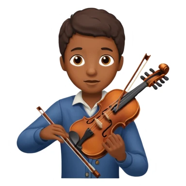 black boy playing violin sticker