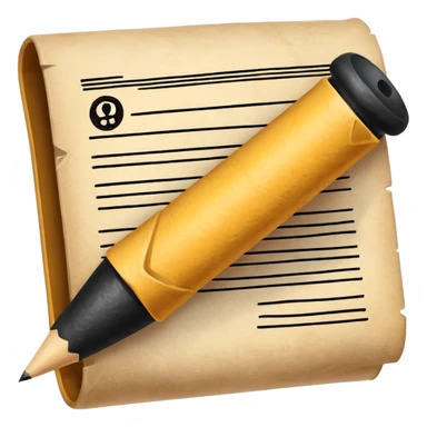 Pergamino enrollado con un sello de cera negro sticker