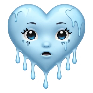 pastel goth heart with baby blue bleeding effect sticker