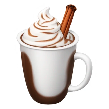 Hot coco with whip cream with cinnamon stick sticker