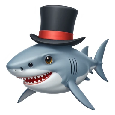 Shark with a top hat sticker