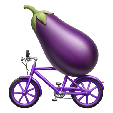 A eggplant riding a bike sticker