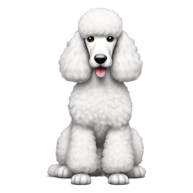 White standard poodle full body sticker