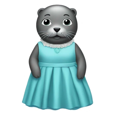 a seal wearing a dress sticker