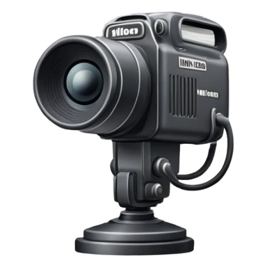 An icon featuring a microphone, a newspaper, a professional camera Nikon D5, representing journalism and mass media. The design includes headlines and imagery, symbolizing the spread of news and information. Transparent background highlights the power of communication and media. sticker