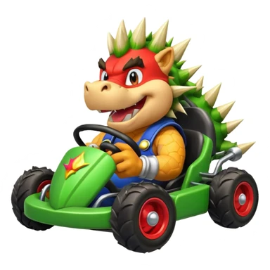 Bowser fait du kart sticker