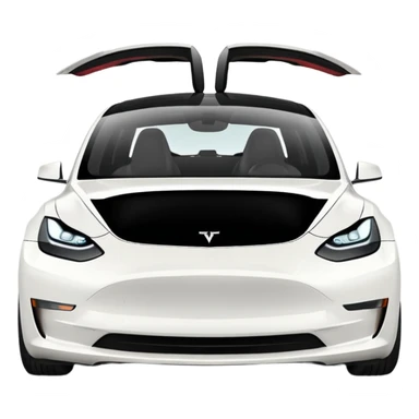 White tesla model 3 with the text «sorry I can park elsewhere» sticker