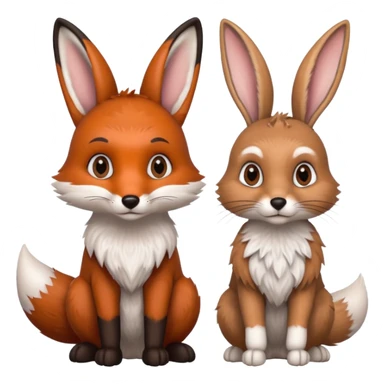 fox and rabbit sticker