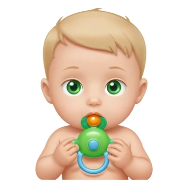 Baby boy with green eyes and with pacifier  sticker