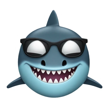 Shark with black glasses  sticker