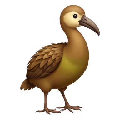 Kiwi bird on two feet longer beak qnd more round sticker