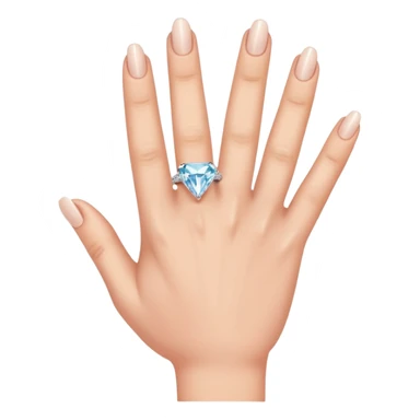 right hand with diamond ring on ring finger (second finger from the pinkie) sticker