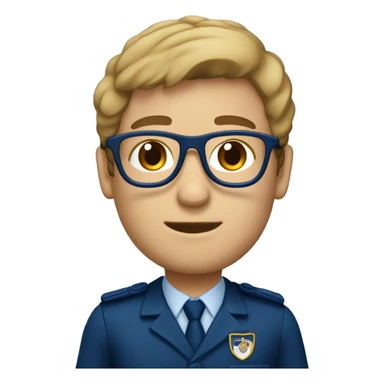 enfermera con uniforme azul navy, pelo castaño y lentes  sticker