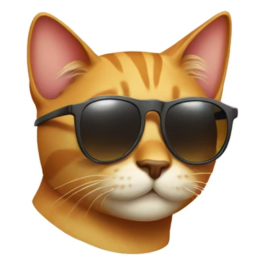 Cat with sunglasses suntanning sticker