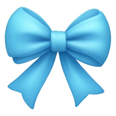 Pale blue heart with a blue ribbon bow sticker