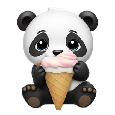 Panda eating ice cream sticker