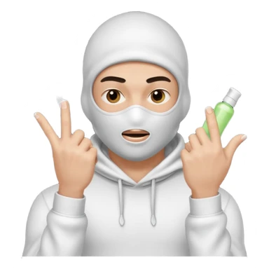 Peux tu me faire un policier gangster avec une cagoule qui fait des doigts shampooing sticker