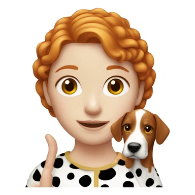 Ginger girl with brown Dalmatian  sticker