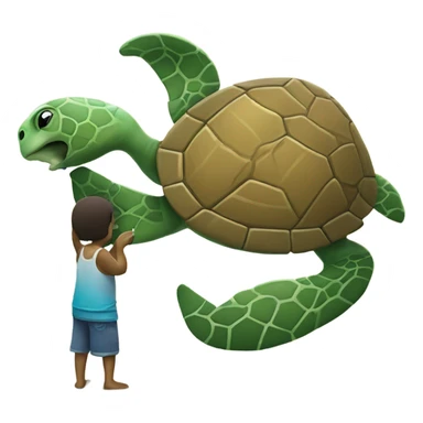 Sea turtle doing a puzzle of a human sticker