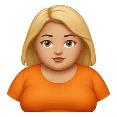 Fat girl with orange shirt sticker