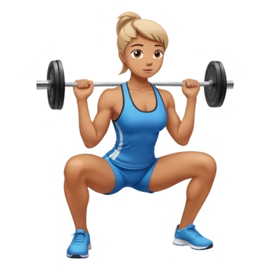 Person with perfect posture doing a squat at the gym sticker
