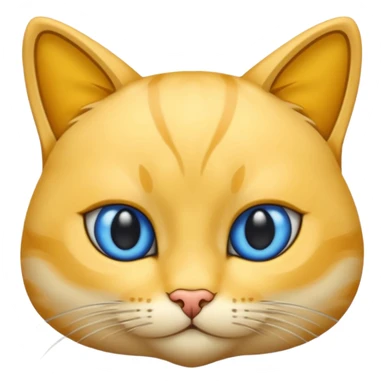 GATO AMARILLO SIN OREJAS VERDES Y OJOS AZULES sticker