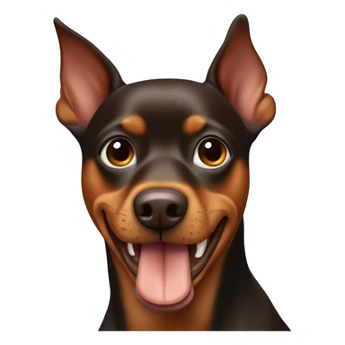 Create a brown German pinscher dog with a toothpick in its mouth sticker