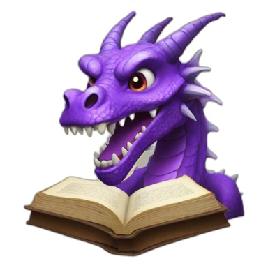 purple dragon head holding book of the dead sticker
