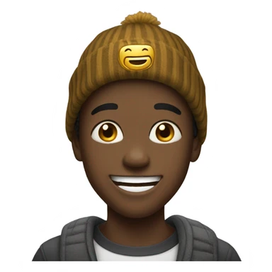 smiling boy in beanie portrait with gold teeth  sticker