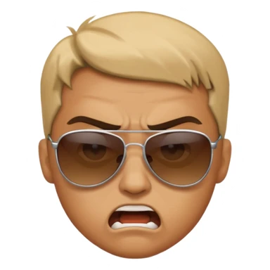 Angry face with sun glasses sticker