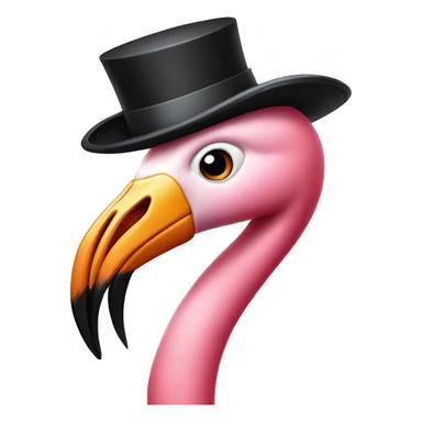 Flamingo with a top hat sticker