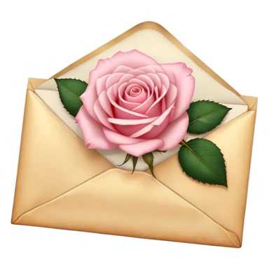 A vintage love letter sealed with golden wax, a single pale pink rose resting on top.
 sticker