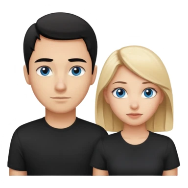 Pretty blonde girl with blue eyes bent over and guy with black hair and brown eyes standing behind her sexually  sticker