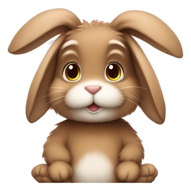 Super Cute girly Fluffy brown bunny rabbit teddy wearing red tshirt sitting  sticker