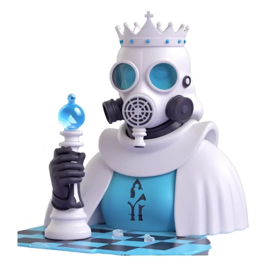 hacker chess piece white queen with climate change theme sticker