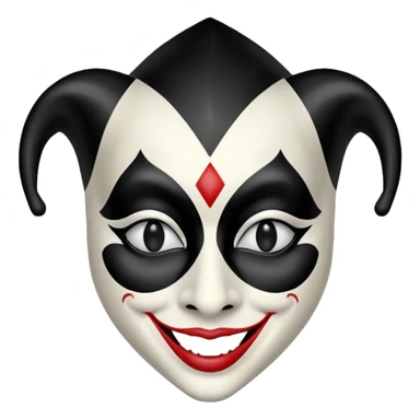 Jester mask black and white sticker