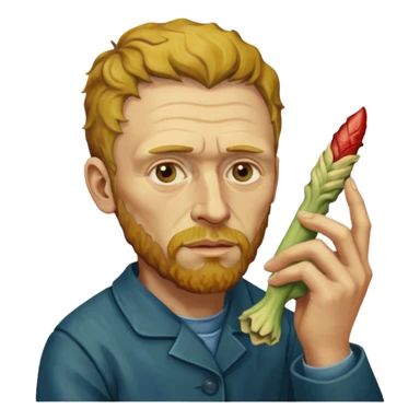van gogh holding an ear in his hand sticker