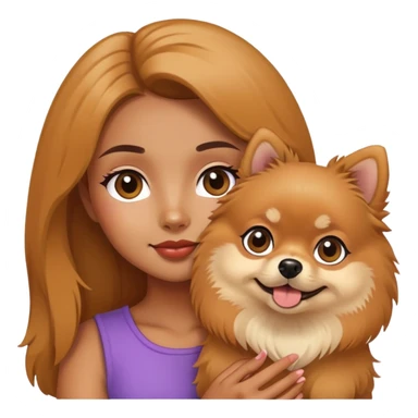 Same girl holding a pomeranian sticker