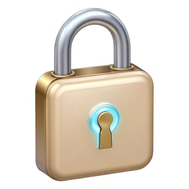 Holographic and glassmorphic beige lock sticker