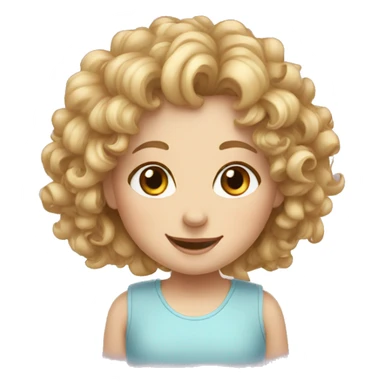 Curly happy white girl sticker