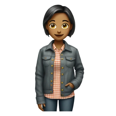 girl with check pattern shirt sticker