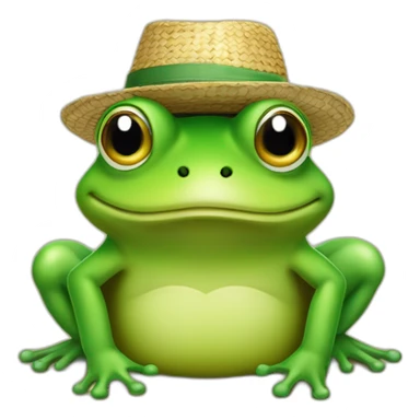 Grenouille avec un chapeau de paille sticker