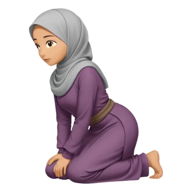 Islamic Woman Kneeling prostrated side view sticker