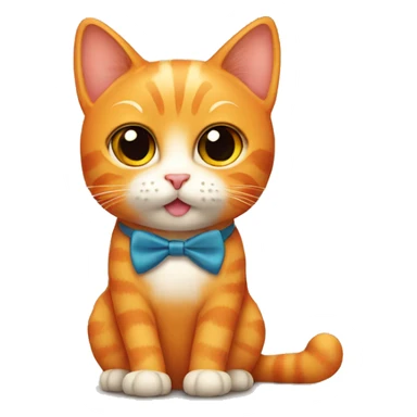 A cute orange cat with a bowtie sticker