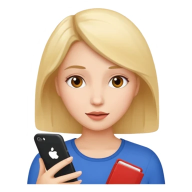 a woman talking and English letters around her sticker